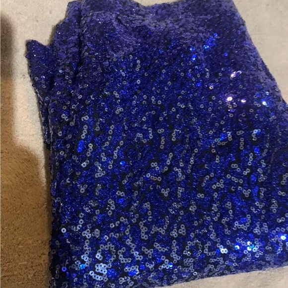 Luxe Glamour Sequin Mesh Wide Leg Palazzo Pants Holiday Evening Green Gold - Picture 11 of 13